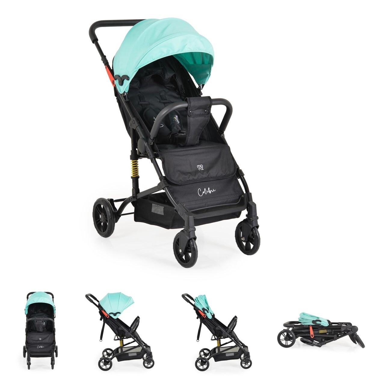 Kinderwagen Buggy Colibri, faltbar, verstellbar, 5-Punkt-Gurt, ab 6 Monaten türkis
