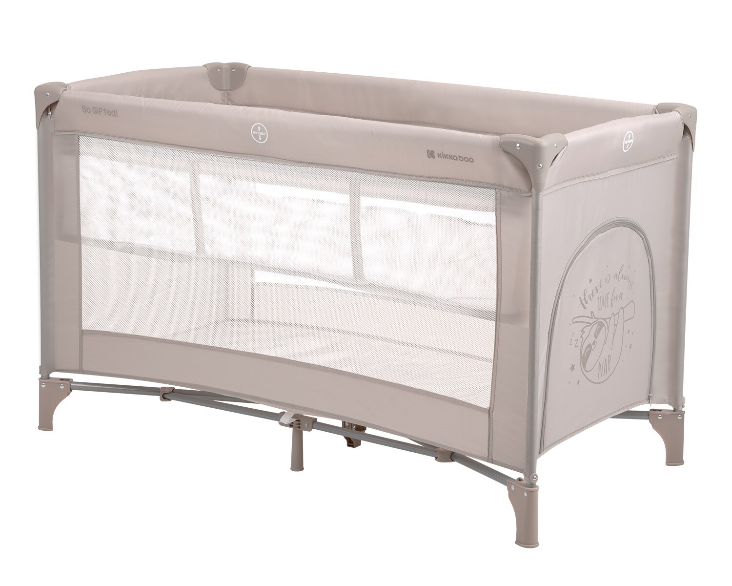 Kikkaboo Reisebett, Laufstall So Gifted 2 Ebenen Matratze, Tragetasche, &Ouml;ffnung braun 