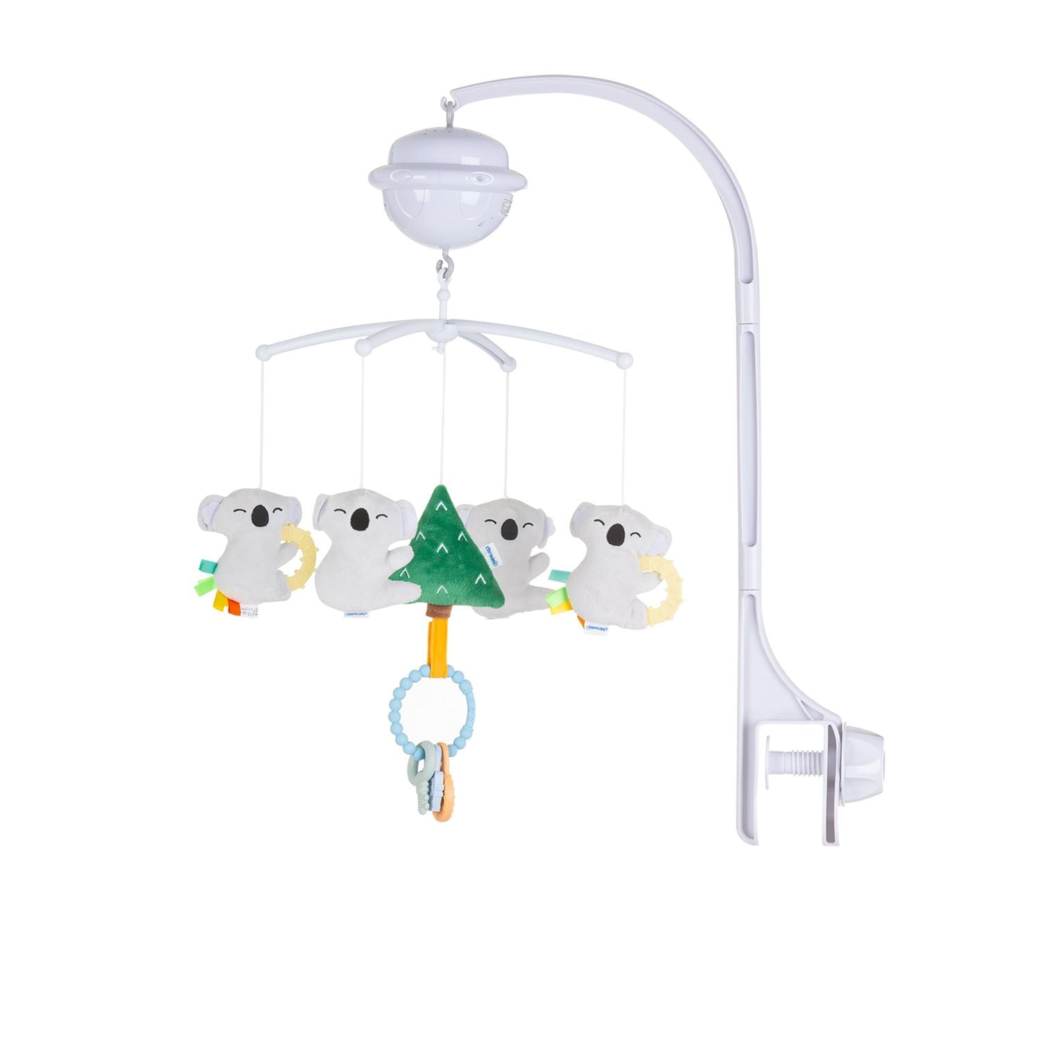 Chipolino Musikmobile Bluetooth-Funktion Projektor Pl&uuml;schfiguren Universalklemme grau 