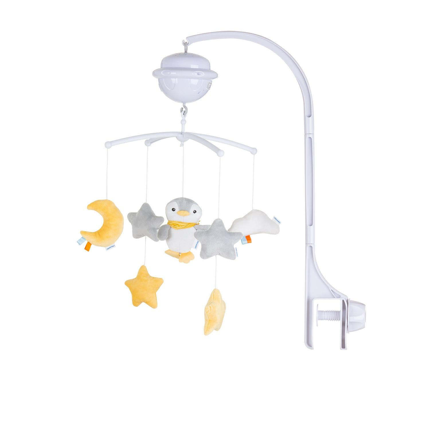 Chipolino Musikmobile Bluetooth-Funktion Projektor Pl&uuml;schfiguren Universalklemme gelb 