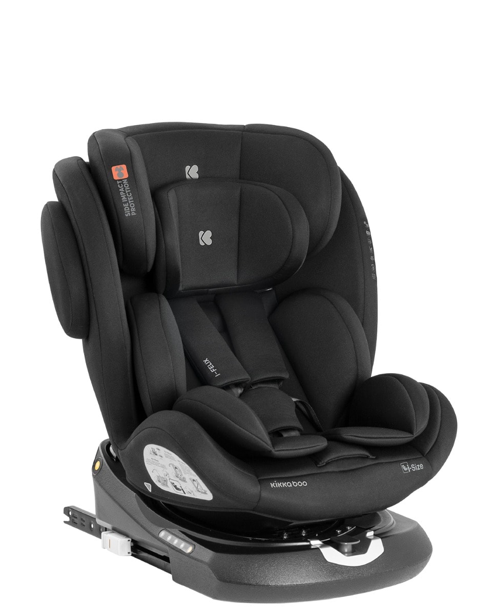 Kikkaboo Kindersitz i-Felix i-Size (40-150cm) Isofix Top Tether 360 Grad Drehung schwarz 
