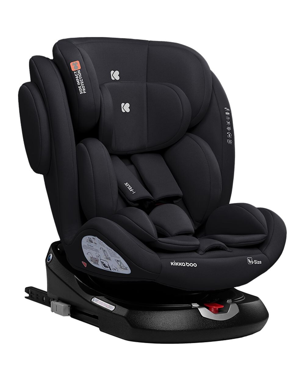 Kikkaboo Kindersitz i-Felix i-Size (40-150cm) Isofix Top Tether 360 Grad Drehung schwarz