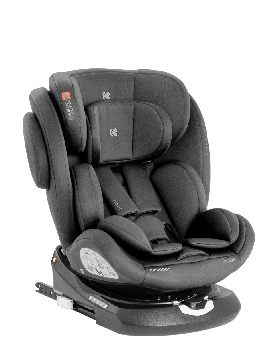 Kikkaboo Kindersitz i-Felix i-Size (40-150cm) Isofix Top Tether 360 Grad Drehung grau 