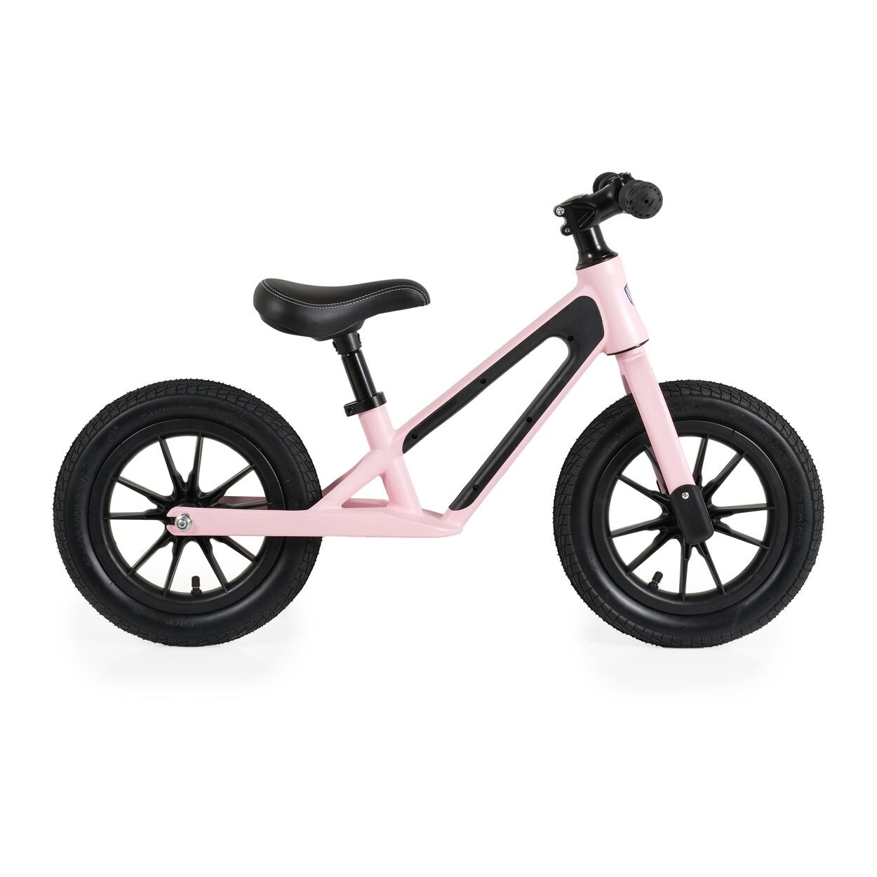 Laufrad Jogger 12 Zoll, Luftreifen bis  Stahllenker Anti-Rutsch-Griffe rosa