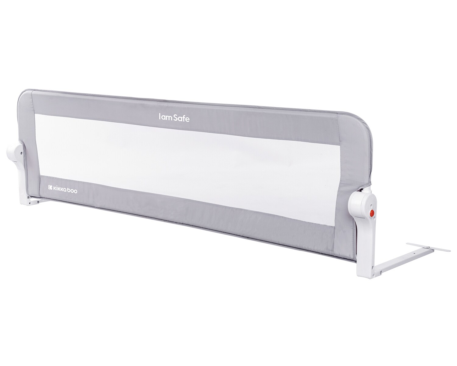 Kikkaboo Bettschutzgitter I am safe 150 cm, klappbar, Bettgitter, ab 18 Monaten hellgrau 