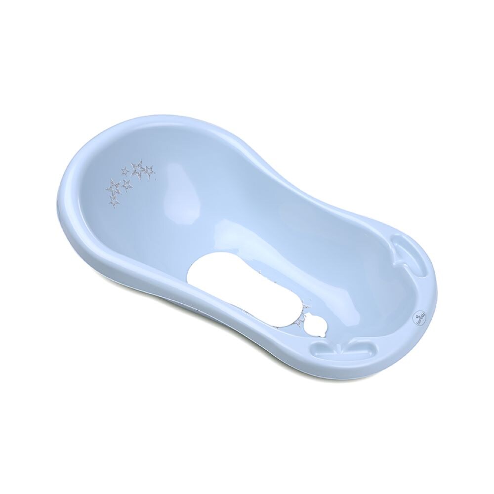 Lorelli Babybadewanne 1013046 Wasserablauf 84 cm Ablagef&auml;cher ergonomische Form hellblau 