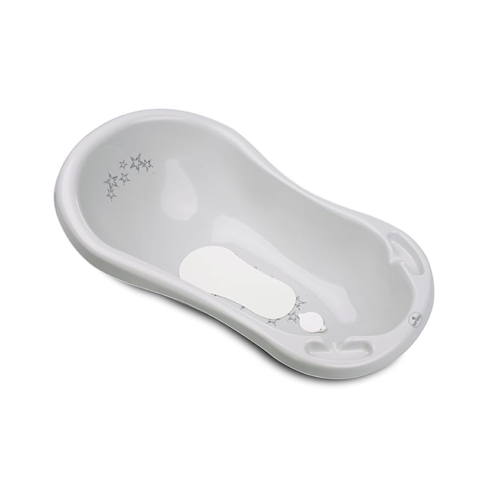 Lorelli Babybadewanne 1013046 Wasserablauf 84 cm Ablagef&auml;cher ergonomische Form hellgrau 