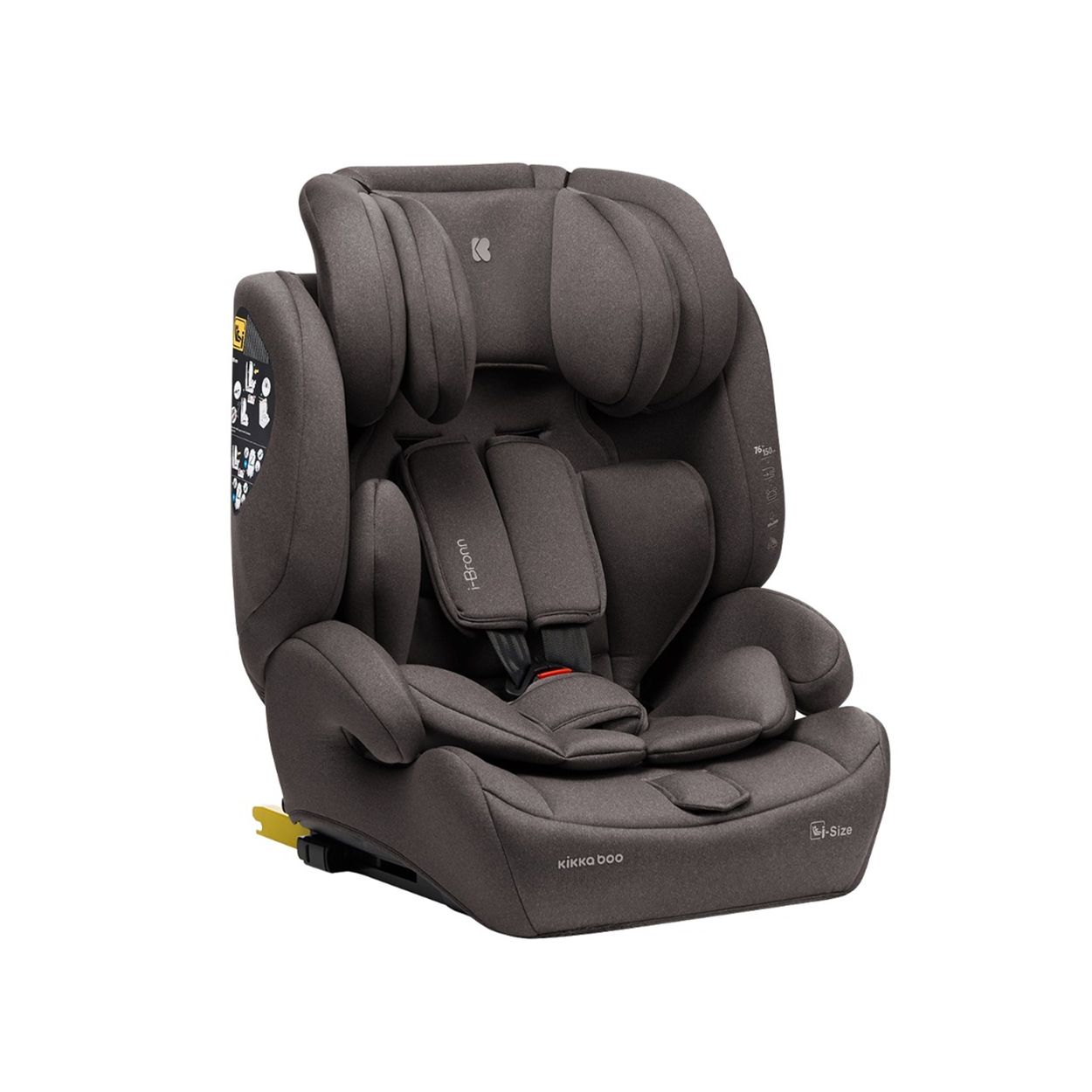 Kikkaboo Kindersitz I-Bronn i-Size (76-150cm) Isofix, Top Tether, Kissen, Gurt beige 