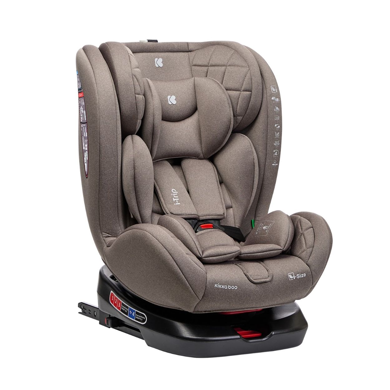 Kikkaboo Kindersitz i-Trip i-Size (40-150 cm) Gruppe 0+/1/2/3 verstellbar Isofix beige 