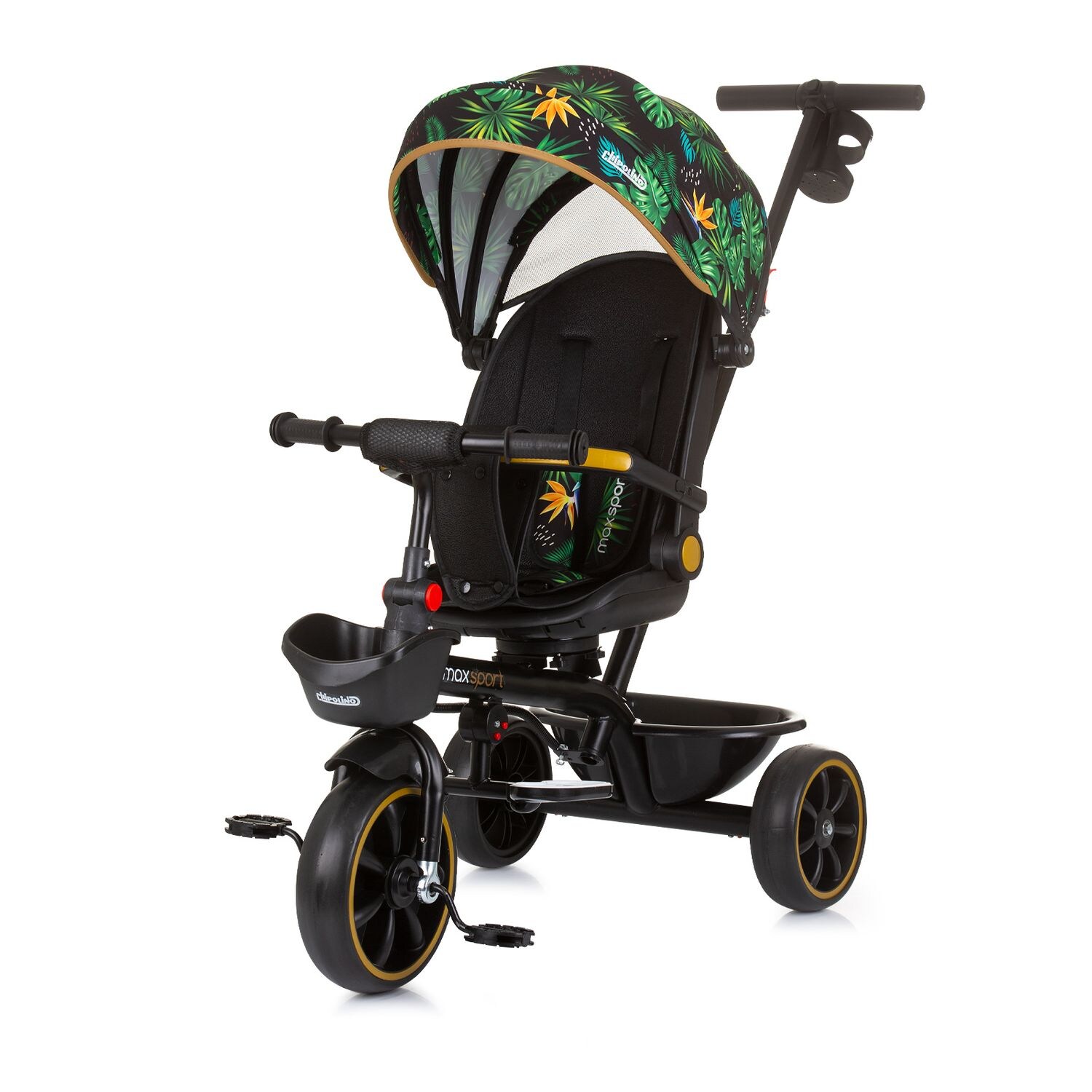Tricycle Max Sport 2 in 1, Dreirad, Becherhalter, Sitz umkehrbar, Korb grün
