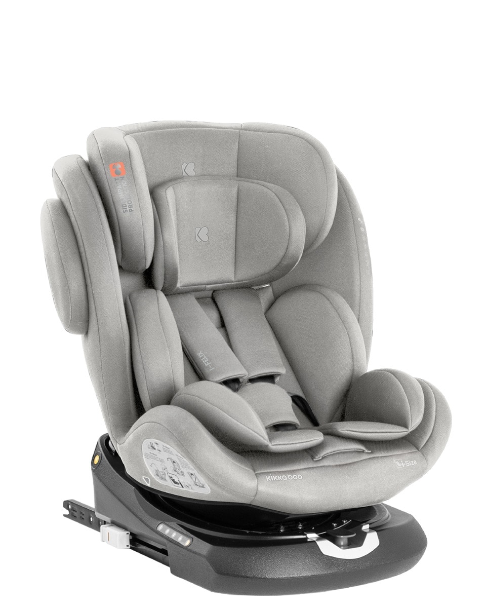 Kikkaboo Kindersitz i-Felix i-Size (40-150cm) Isofix Top Tether 360 Grad Drehung hellgrau 
