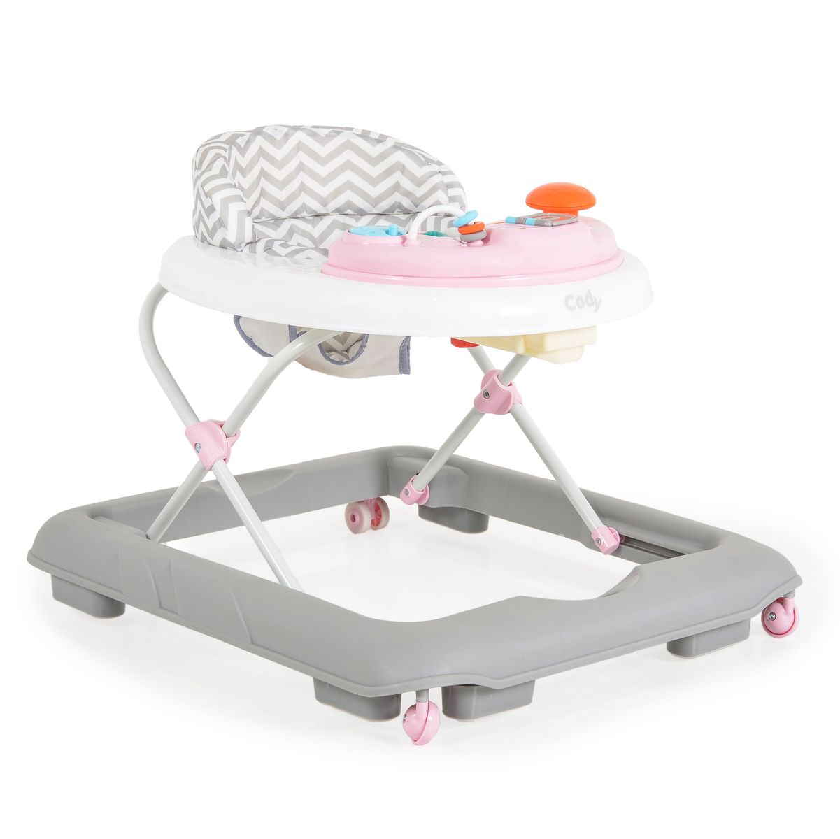 Cangaroo Lauflernhilfe Cody h&ouml;henverstellbar Musikfunktion Spielcenter Stopper rosa Baby 