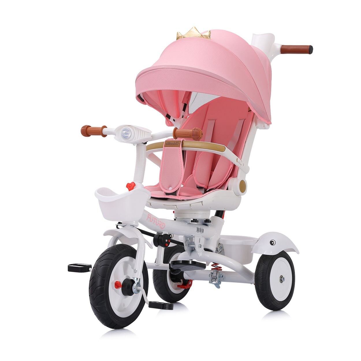 Chipolino Tricycle Futuro 2 in 1 faltbar, Becherhalter, Musik, Licht, PU-Räder rosa