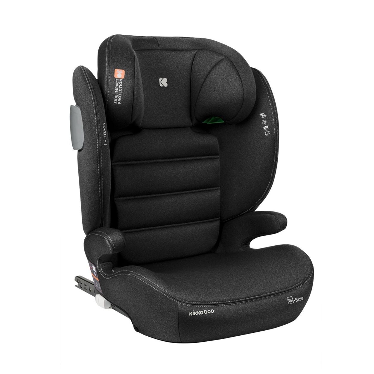 Kikkaboo Kindersitz i-Track i-Size (100 - 150 cm) Gruppe 2/3 Isofix verstellbar schwarz