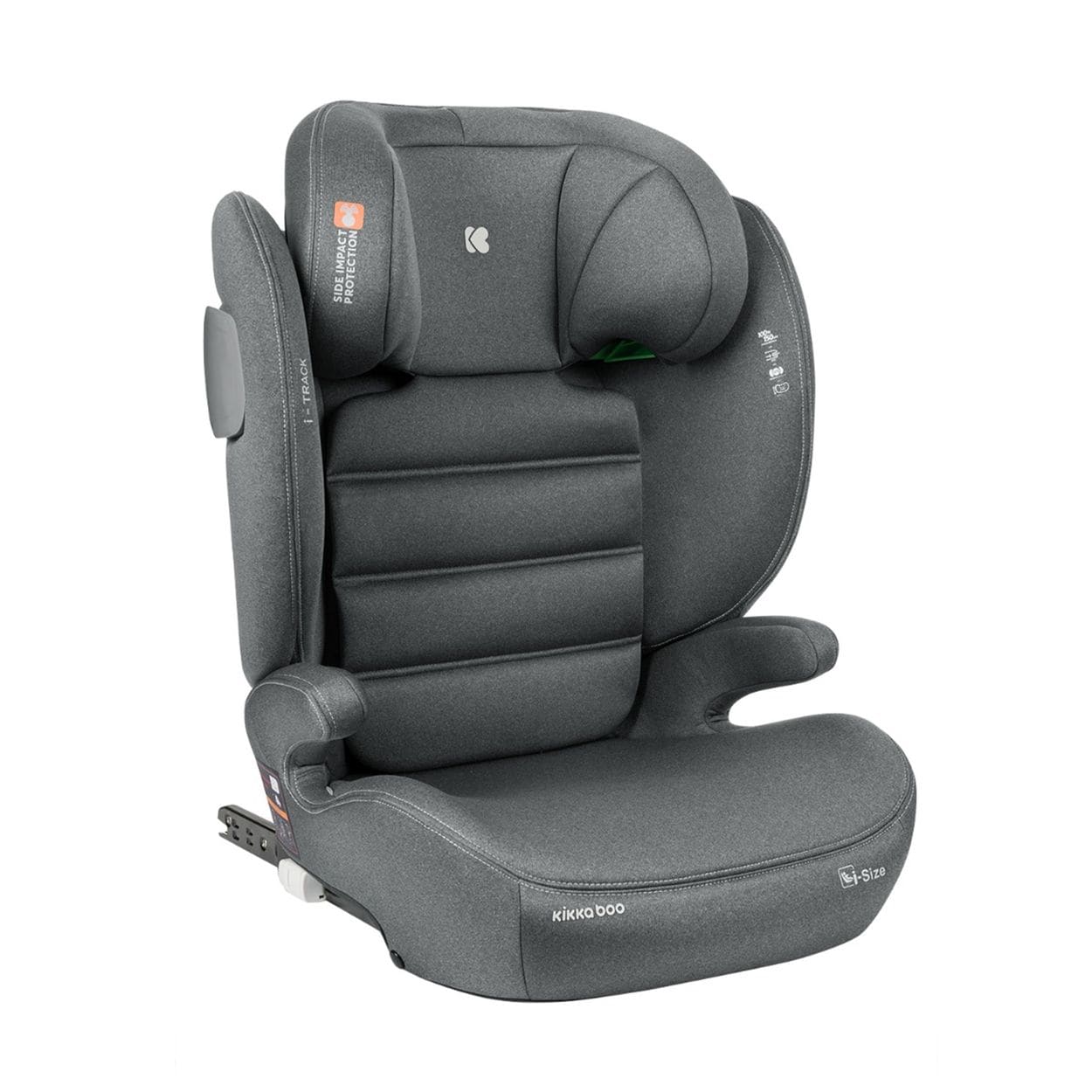 Kikkaboo Kindersitz i-Track i-Size (100 - 150 cm) Gruppe 2/3 Isofix verstellbar dunkelgrau 