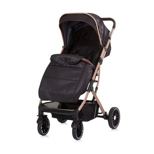 Chipolino Kinderwagen, Buggy Combo 22 kg Fußabdeckung Moskitonetz Räder gefedert schwarz gold 