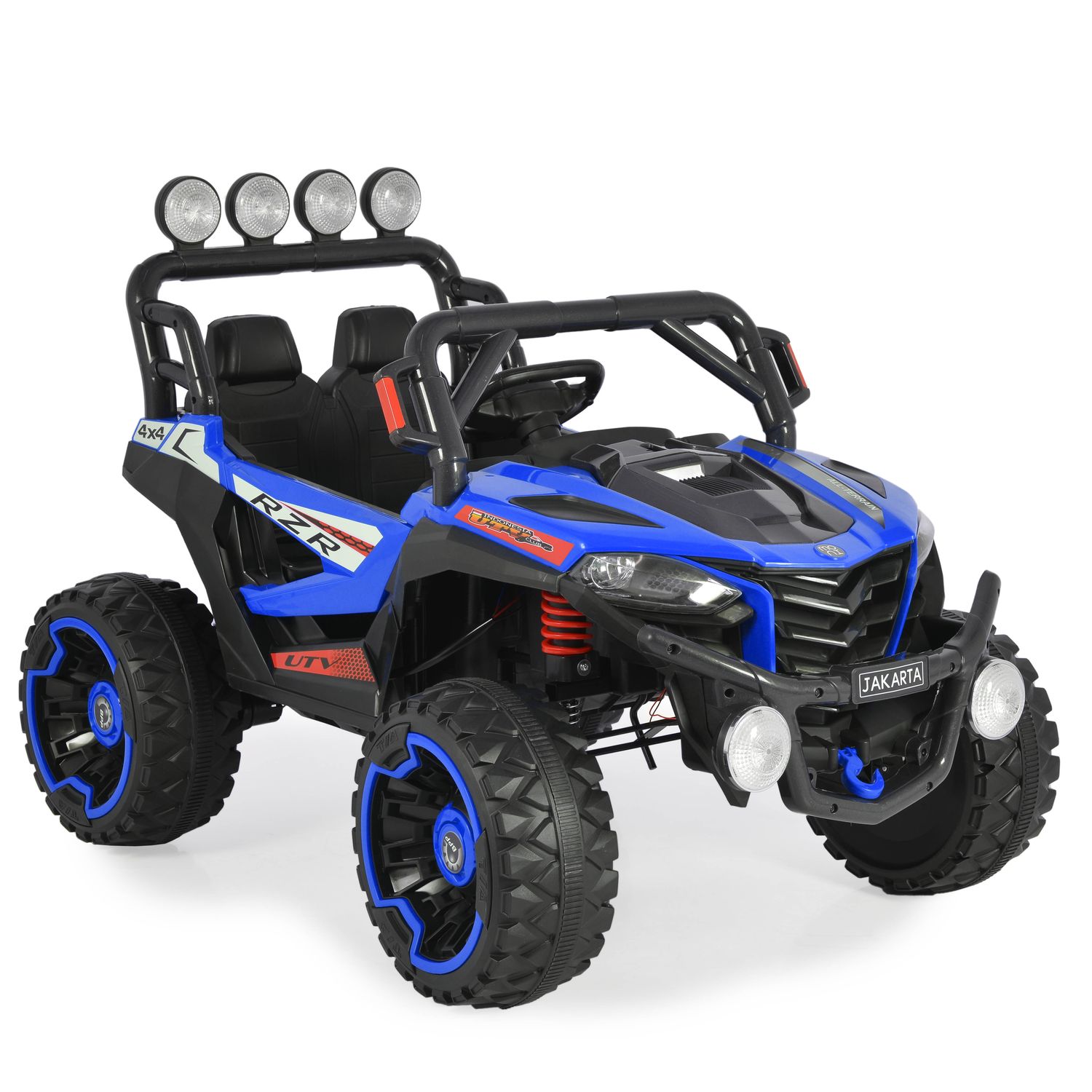 Moni Kinder Elektroauto Jeep Jakarta BLK-819, Fernbedienung, MP3, vier Motoren blau 