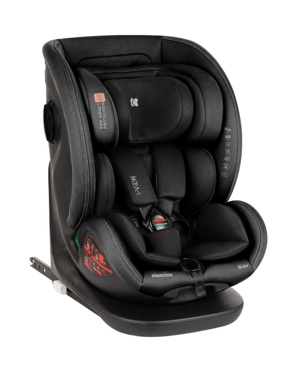 Kikkaboo Kindersitz i-View i-Size (40-150cm) Isofix Top Tether 360-Grad-Drehung schwarz 