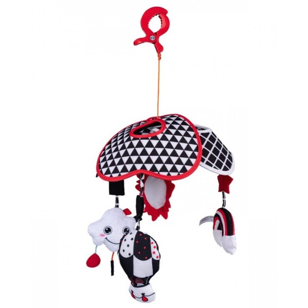 Bali Bazoo Mobile 80421 aus Stoff, 4 H&auml;ngespielzeuge, Reisemobile ab Geburt rot 