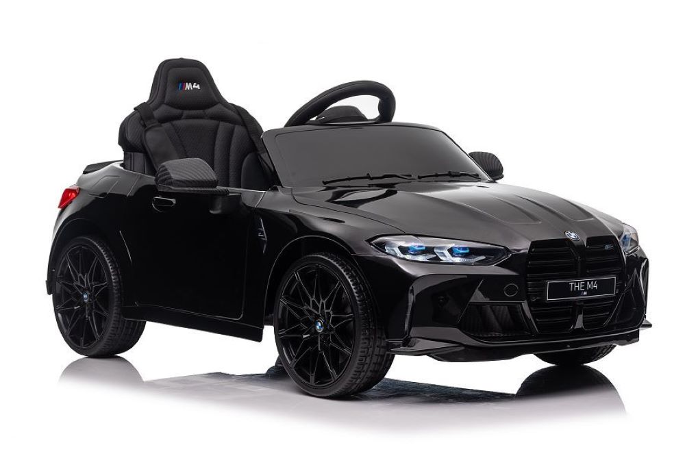 ES-Toys Kinder Elektroauto BMW M4 lizenziert 12V7A Akku 2 Motoren EVA-Reifen MP3 schwarz 