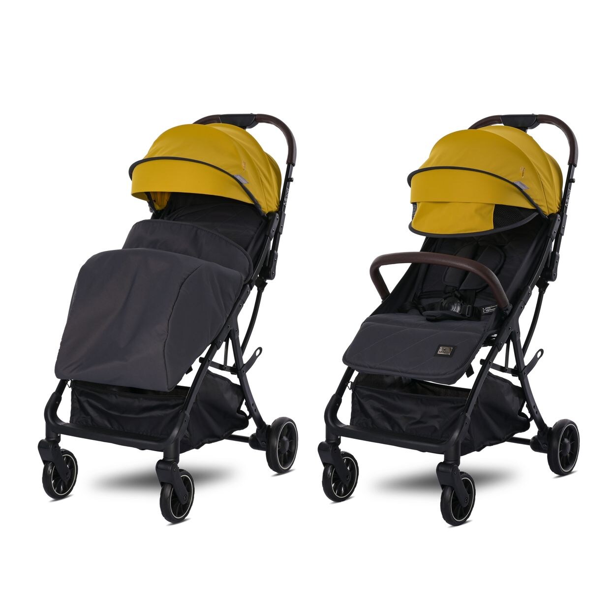 Kinderwagen Buggy Minori faltbar PU-Räder Getränkehalter Fußabdeckung gelb