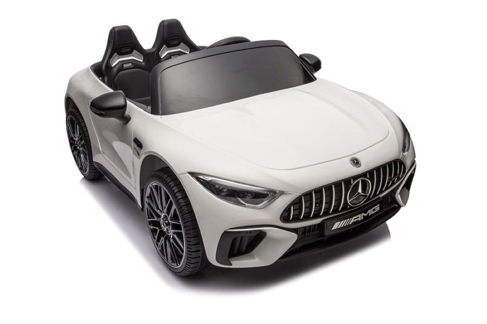 ES-Toys Elektro Kinderauto Mercedes SL63 AMG EVA-Reifen Sto&szlig;d&auml;mpfer lizenziert weiss 