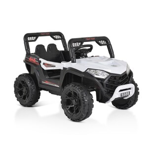 Moni Kinder Elektroauto Buggy UTV 5588 Fernbedienung MP3 Gurt 2 Motoren Lichter weiß 