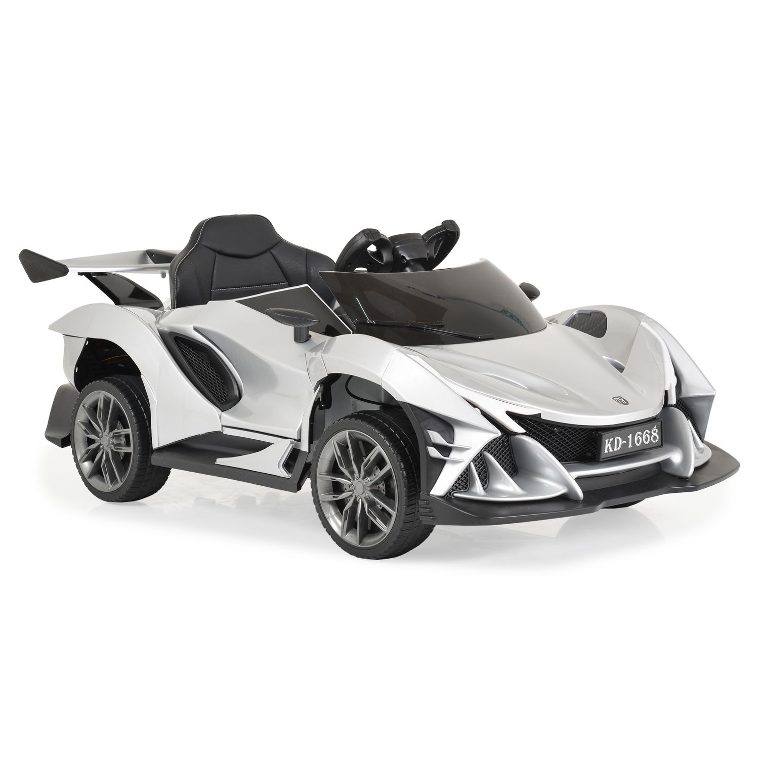 Moni Kinder Elektroauto Flash metallic 4 Motoren, MP3, Fernbedienung, EVA-Reifen silber 
