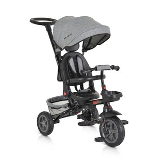 Byox Tricycle Explore 3 in 1 Dreirad umkehrbarer Sitz Schiebegriff Körbe Pedale hellgrau 