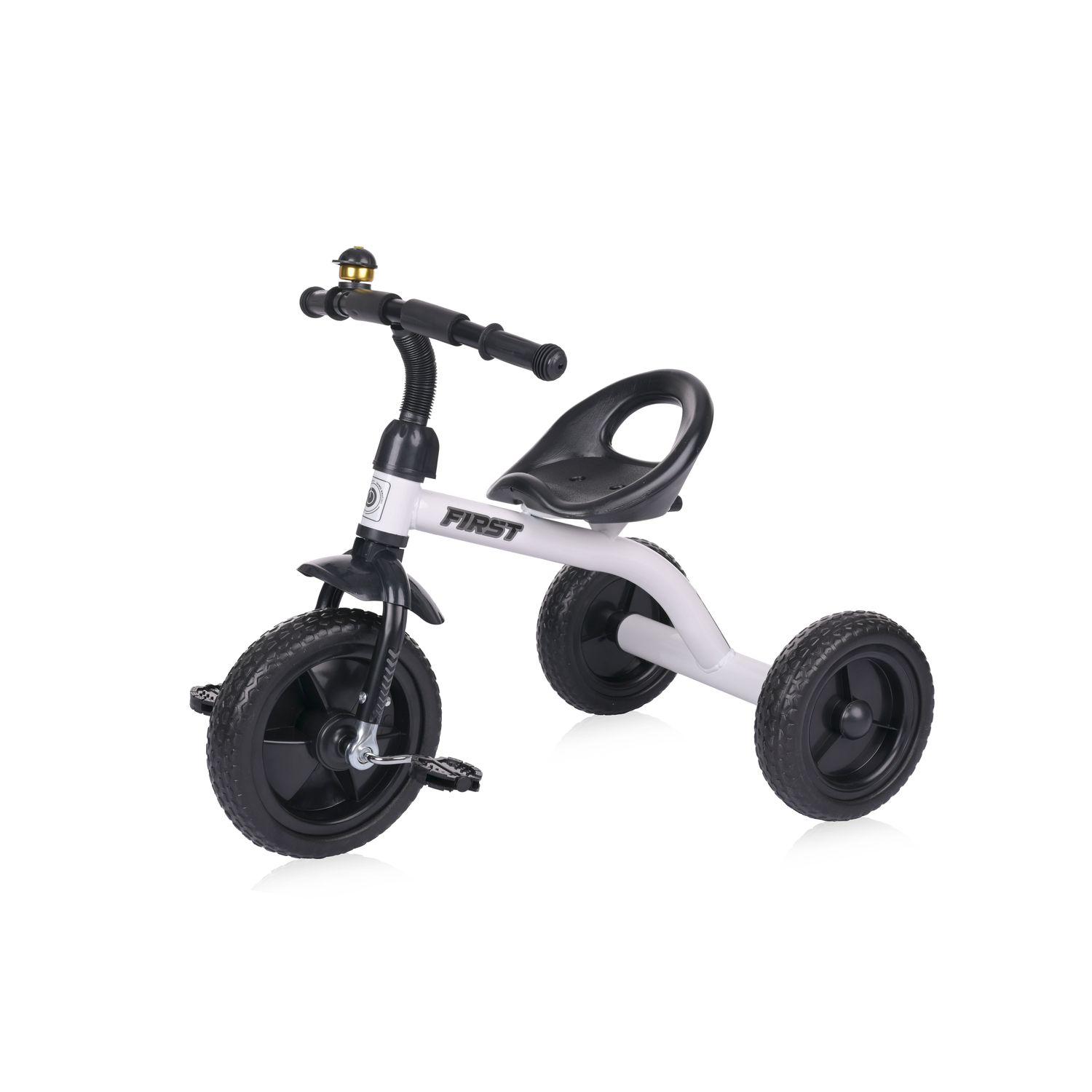 Lorelli Dreirad First ergonomischer Sitz, EVA-R&auml;der, Sitzposition verstellbar wei&szlig; schwarz 