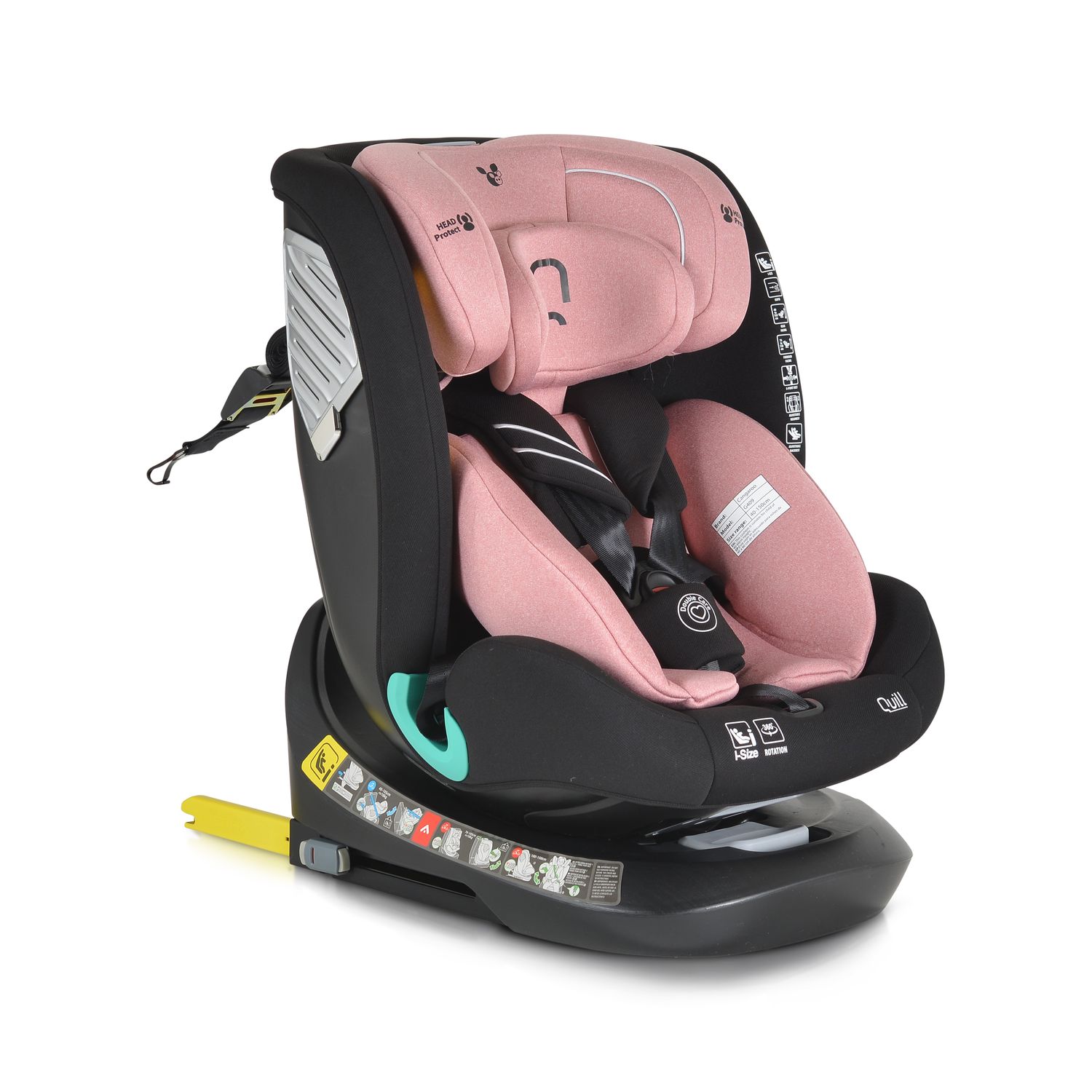 Cangaroo i-Size Kindersitz Quill (40-150cm) Gruppe 0/1/2/3, Isofix, 360&deg; drehbar rosa 