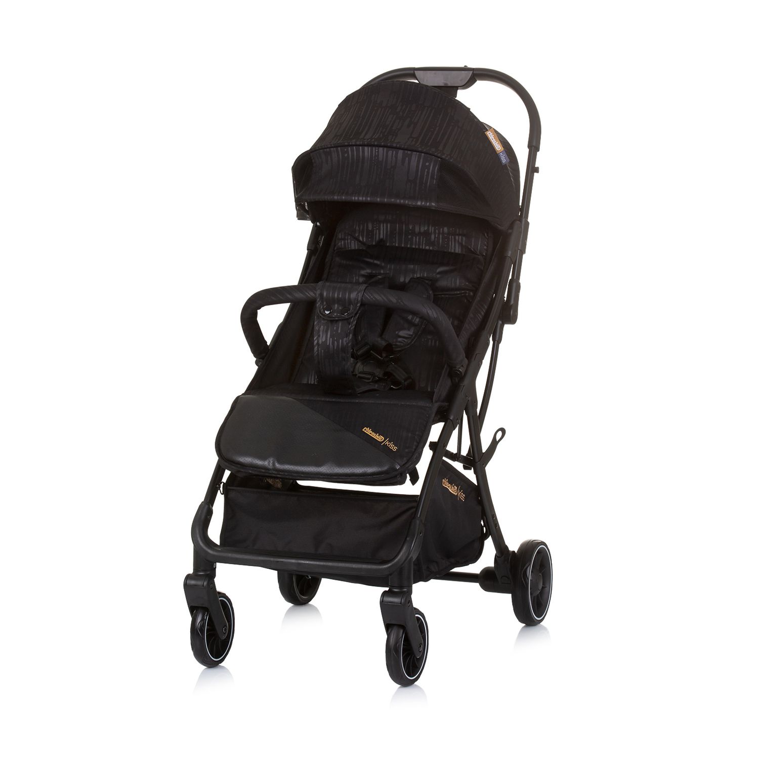 Chipolino Kinderwagen, Buggy Kiss klappbar Getr&auml;nkehalter verstellbar bis 22 kg schwarz 
