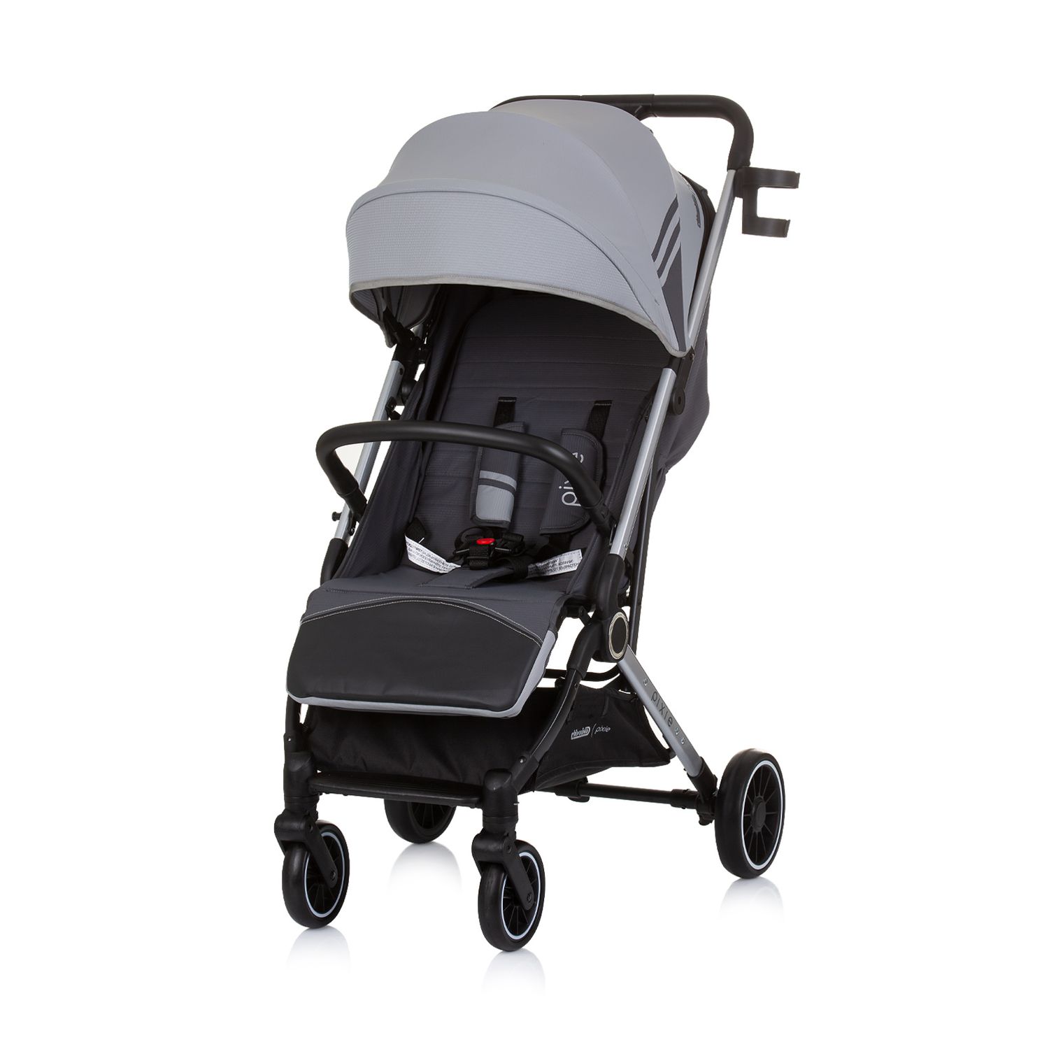 Chipolino Kinderwagen, Buggy Pixie zusammenklappbar Getr&auml;nkehalter Korb 22 kg grau 