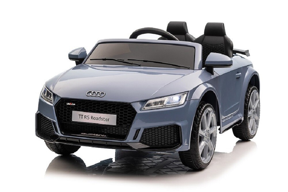 ES-Toys Kinder Elektroauto Audi TTRS, EVA-Reifen, Sicherheitsgurt, Fernbedienung graublau 