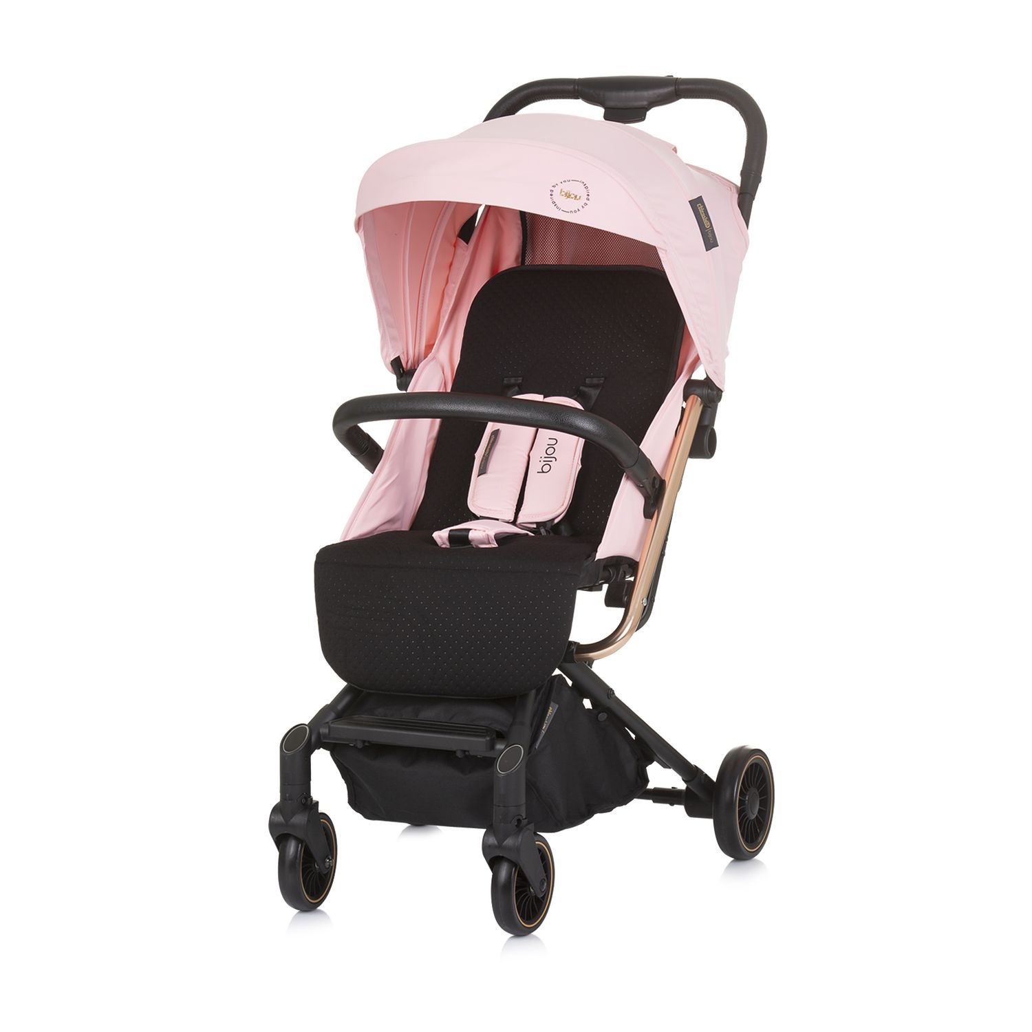 Chipolino Kinderwagen, Buggy Bijou Aluminiumrahmen Aufbewahrungskorb EVA-Reifen rosa 