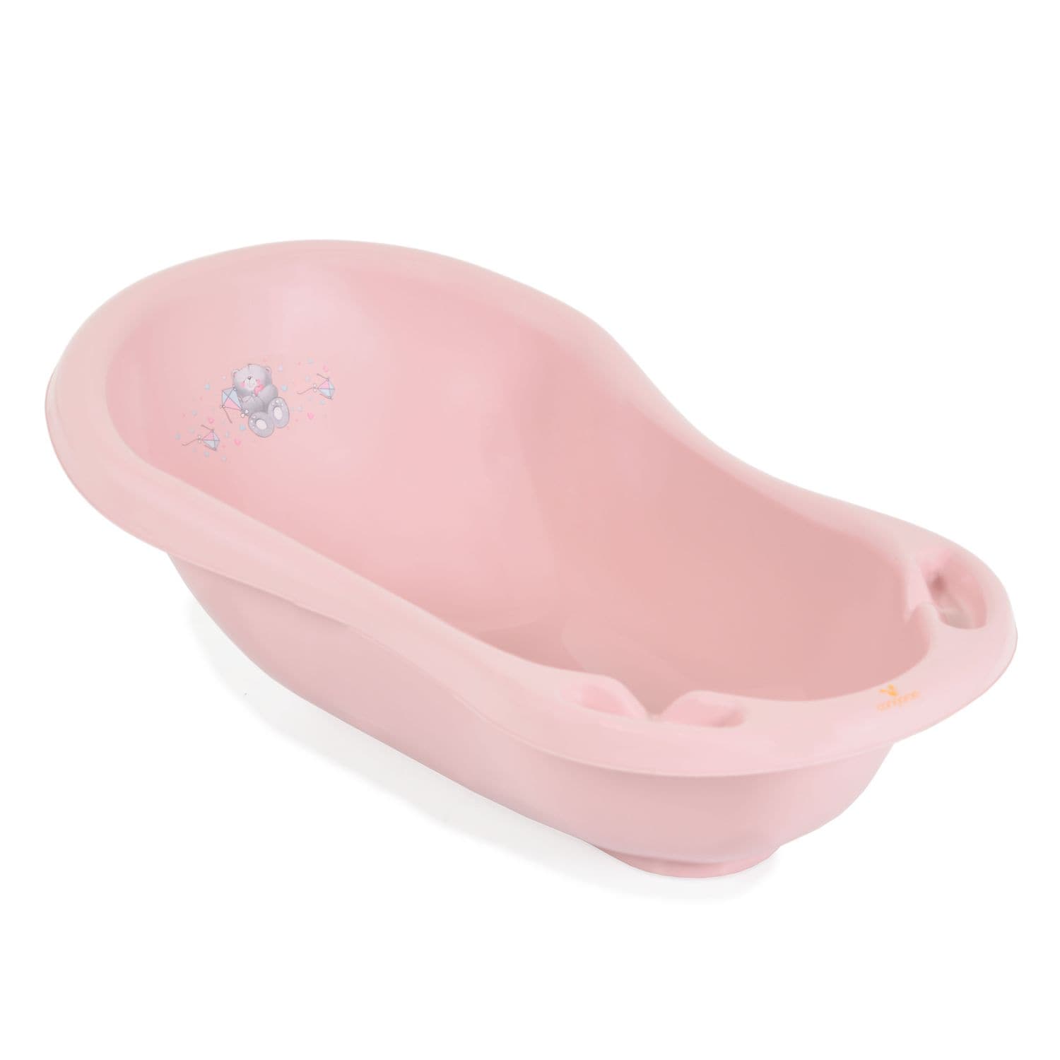 Cangaroo Baby Badewanne Basic 80 cm rutschfest, anatomische Form, Ablagef&auml;cher rosa 