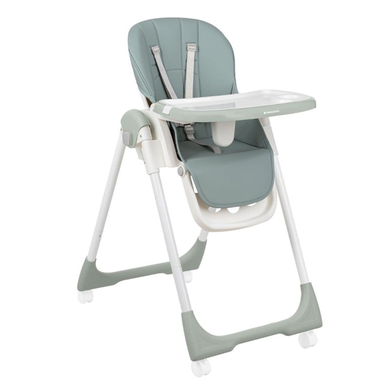 Kikkaboo Kinderhochstuhl Spicy faltbar, Tisch abnehmbar, verstellbar, 4 R&auml;der hellgr&uuml;n 