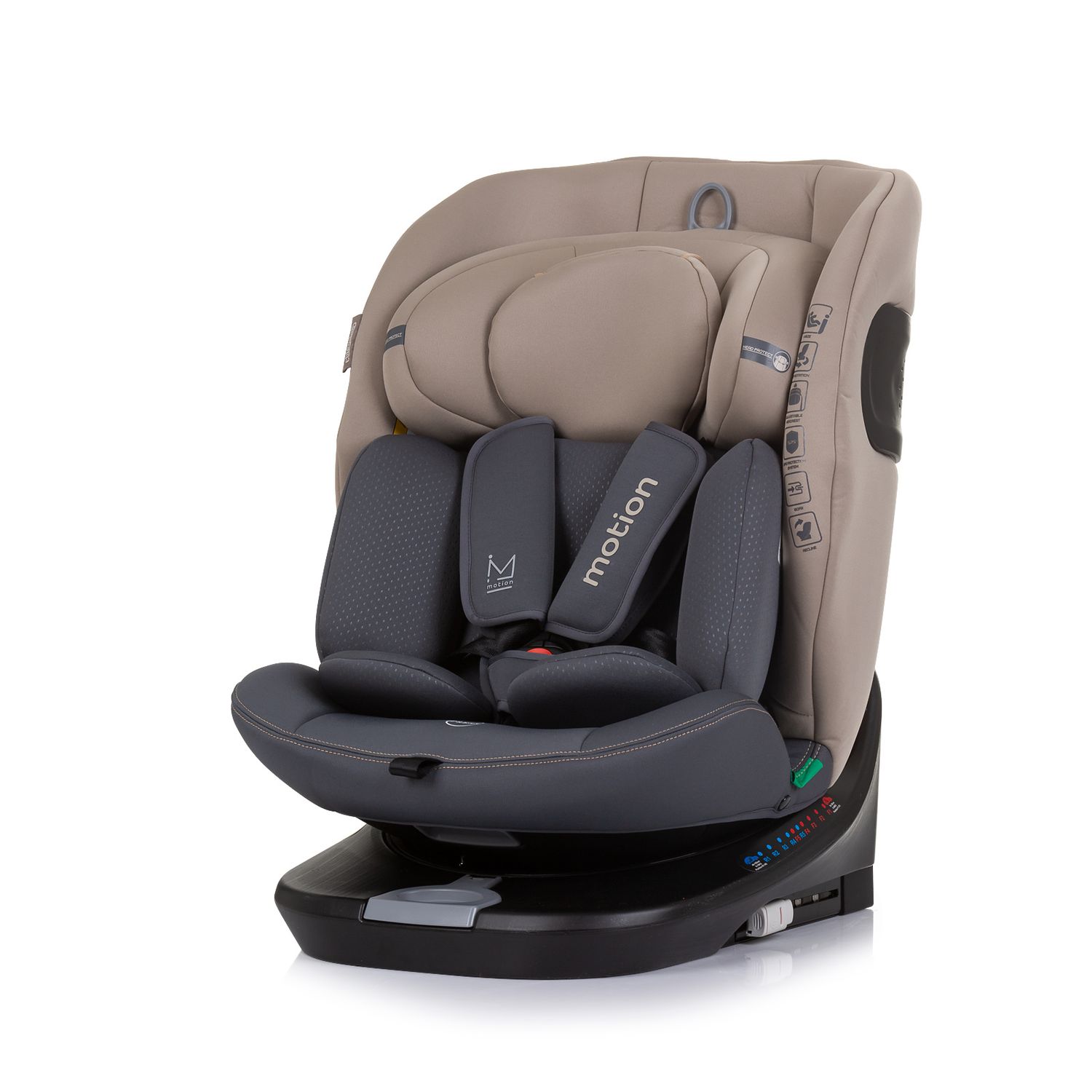 Chipolino i-Size Kindersitz Motion (40 - 150 cm) Isofix 360&deg; drehbar verstellbar beige 