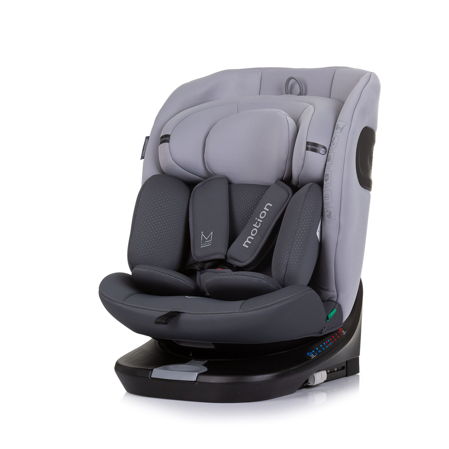 Chipolino i-Size Kindersitz Motion (40 - 150 cm) Isofix 360&deg; drehbar verstellbar grau 