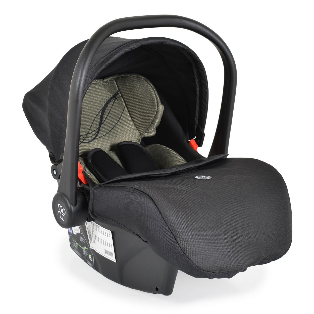 Moni Babyschale i-Size Multi (40 - 87cm) Gruppe 0+ Fu&szlig;abdeckung Kopfst&uuml;tze Gurt gr&uuml;n 