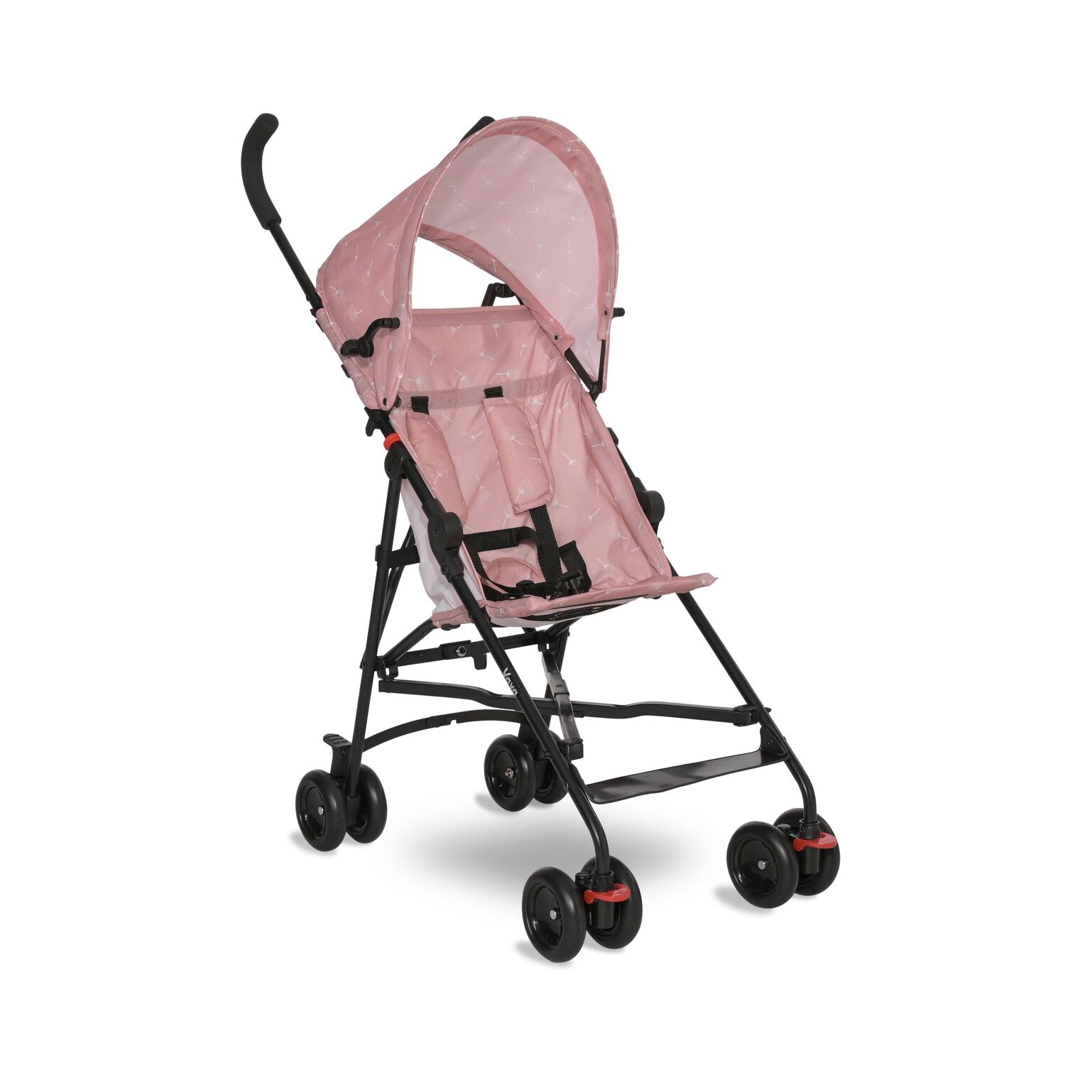 Kinderwagen Buggy Vaya verstellbares Sonnendach, klappbar, Fußstütze rosa