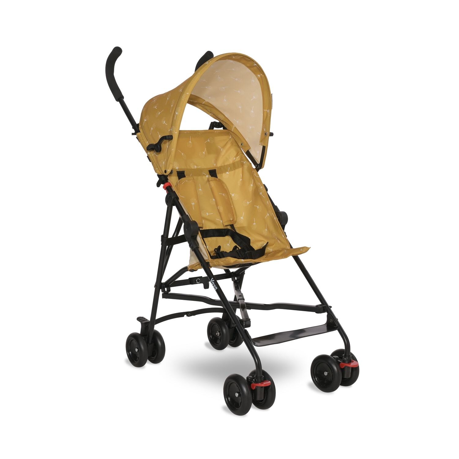 Kinderwagen Buggy Vaya verstellbares Sonnendach, klappbar, Fußstütze gelb