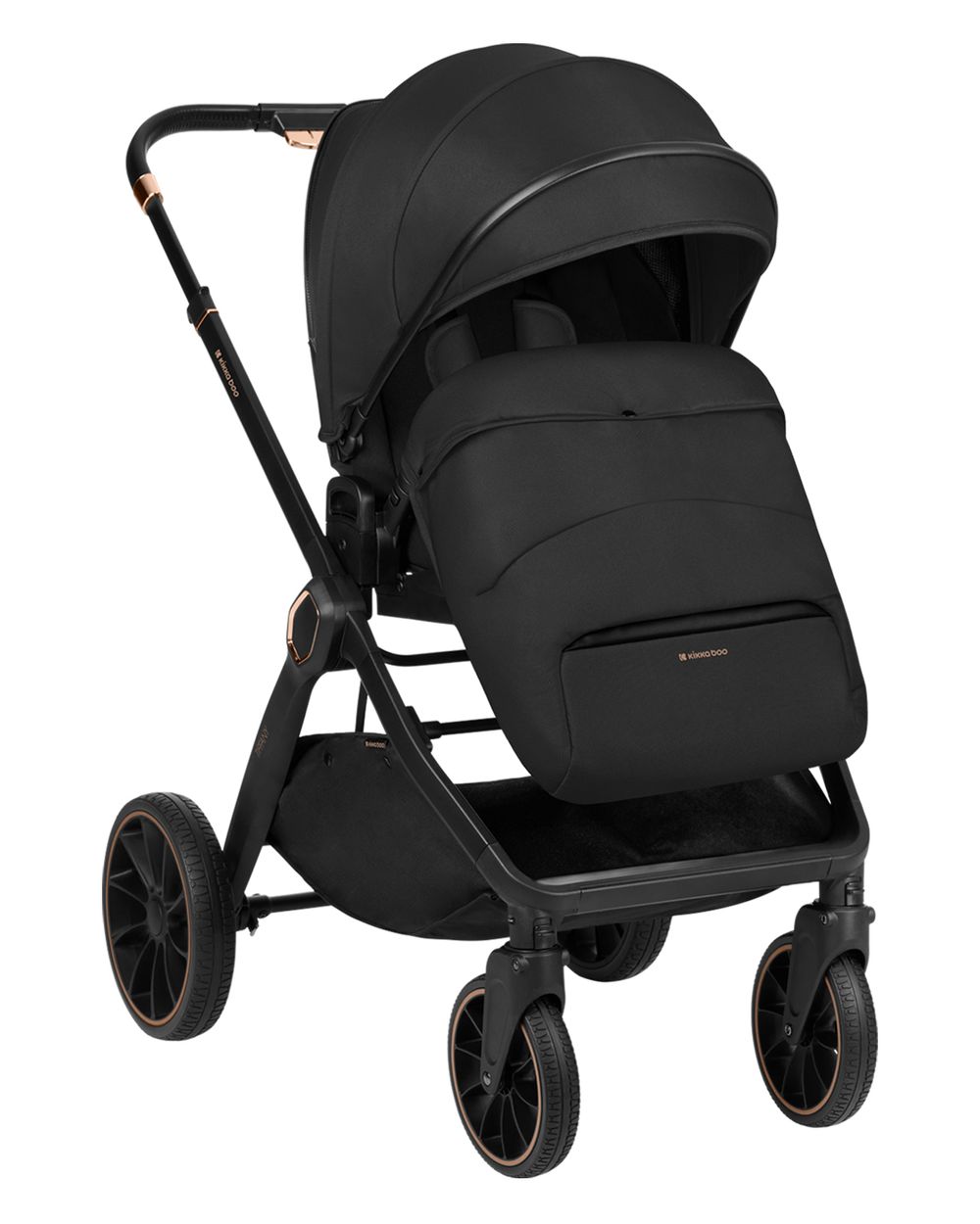 Kikkaboo Kinderwagen Tiffany 2 in 1 Babywanne, Sportsitz, Wickeltasche, PU-R&auml;der black 