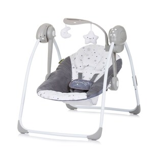 Chipolino Babywippe elektrisch Moonlight Musikfunktion, Fernbedienung, klappbar grau 