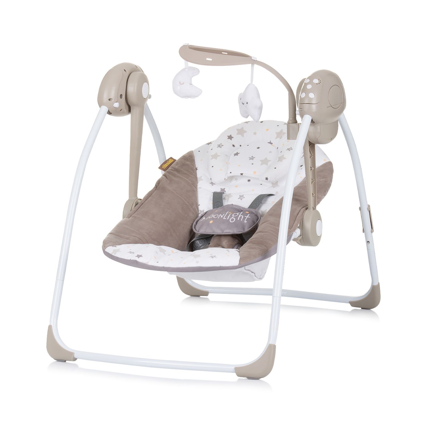 Chipolino Babywippe elektrisch Moonlight Musikfunktion, Fernbedienung, klappbar beige 