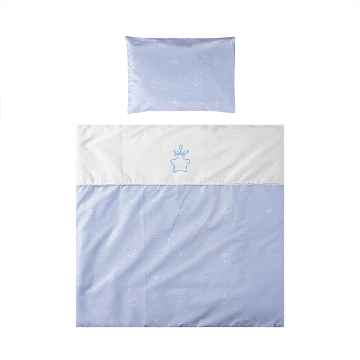 Lorelli Baby-Bettw&auml;sche 7-teiliges Set First Dreams Decke Kissen Laken Himmel blau B&auml;r 