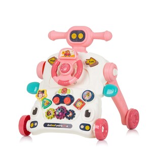 Chipolino Lauflernwagen 3 in 1 Auto, Spieltisch, Lenkrad, Tasten, Musik, Lichter rosa 