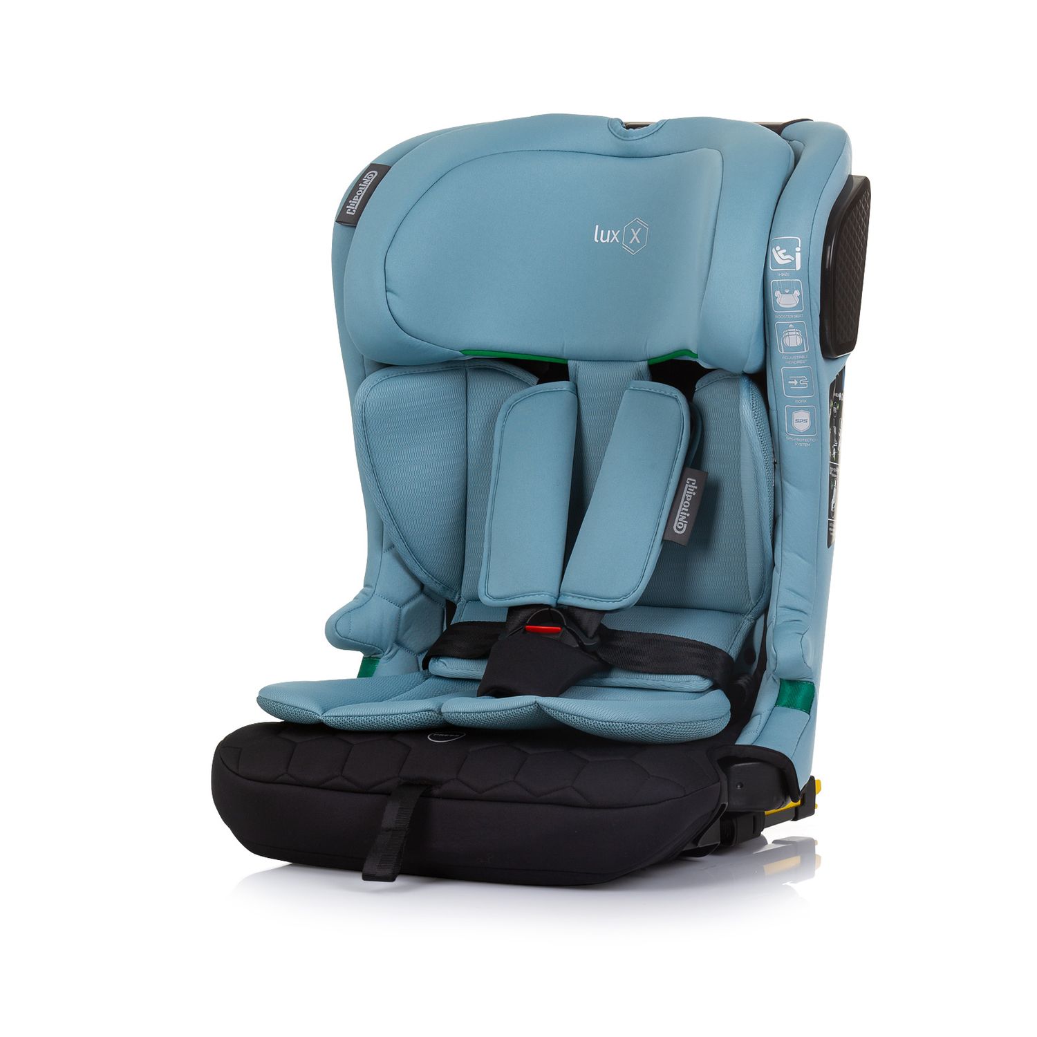 Chipolino Kindersitz i-Size LUX X (76-150cm) Gruppe 1/2/3, Isofix, Top Tether t&uuml;rkis 