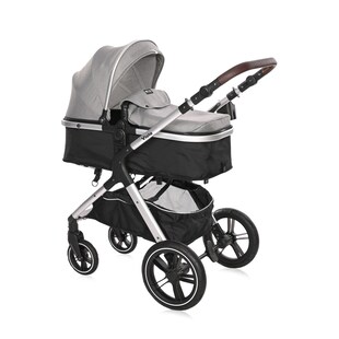 Lorelli Kinderwagen 2 in 1 Viola mit Adaptern, umbaubarer Sportsitz, bis 22 kg grau 