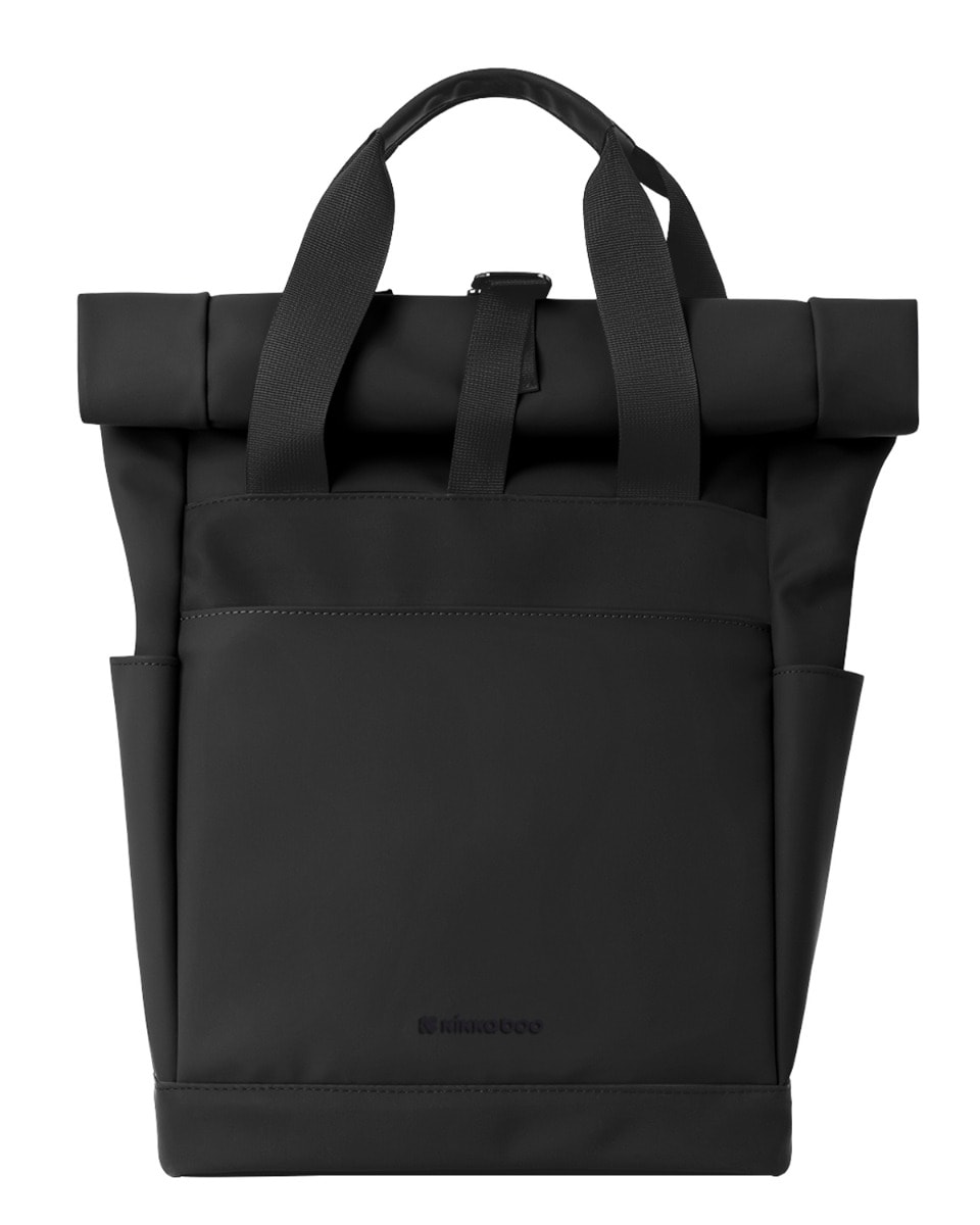 Kikkaboo Wickeltasche Cerise Rucksack Rei&szlig;verschluss wasserfest Wickelunterlage schwarz 